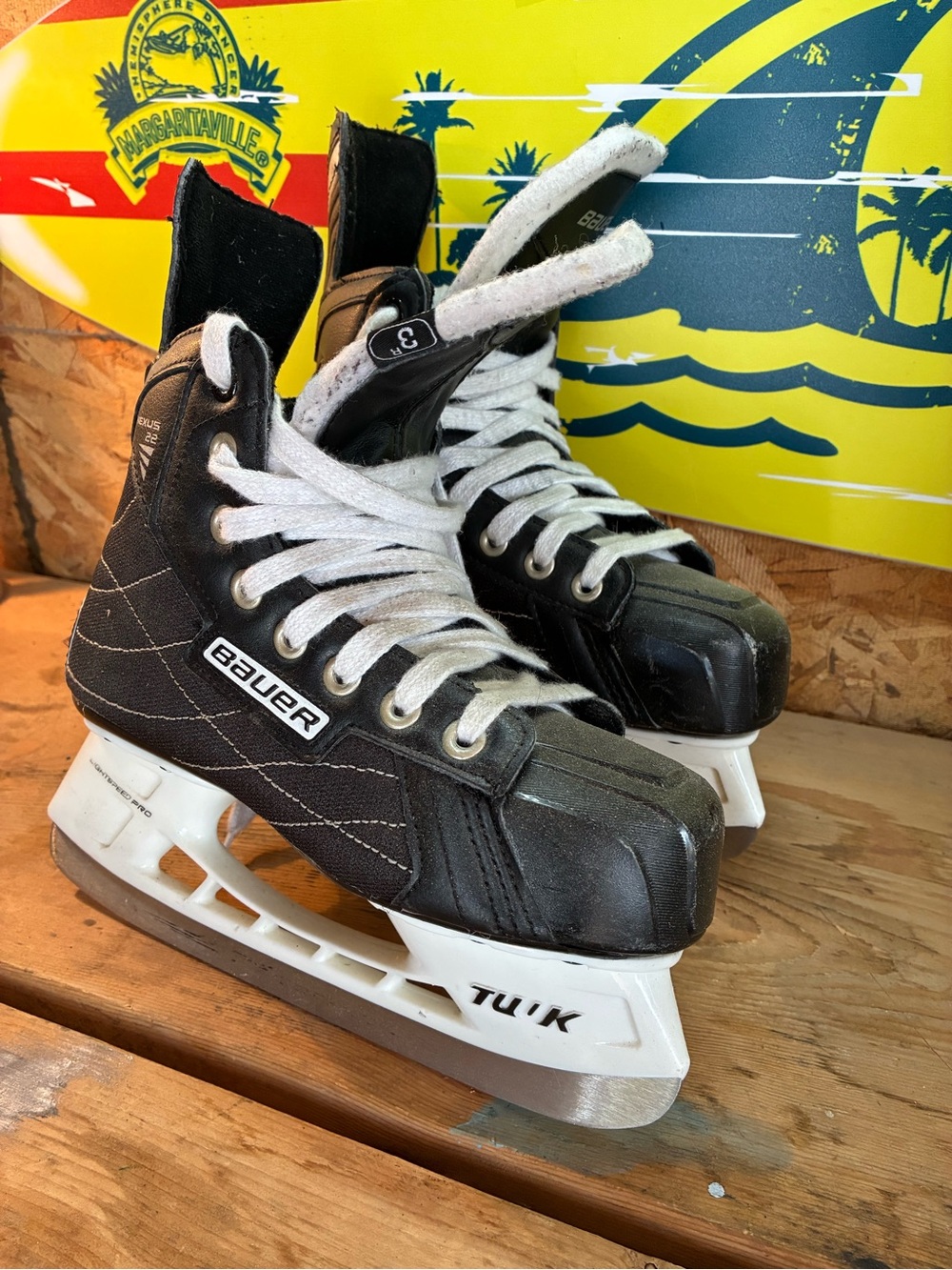 Bauer Kids Black and White Ice Hockey Skates